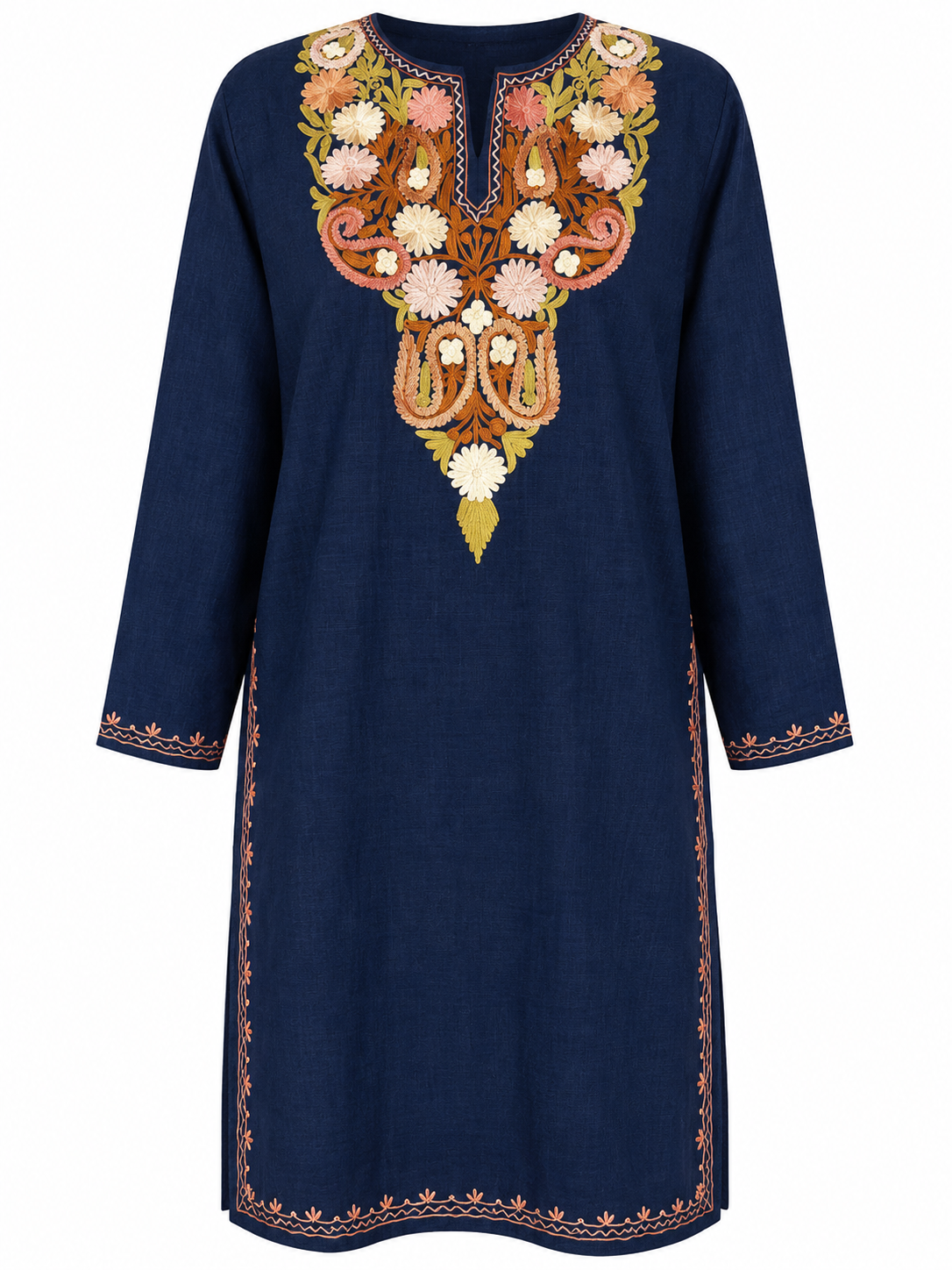 Kashmir Aari cotton Co-Ord Set | Royal Indigo